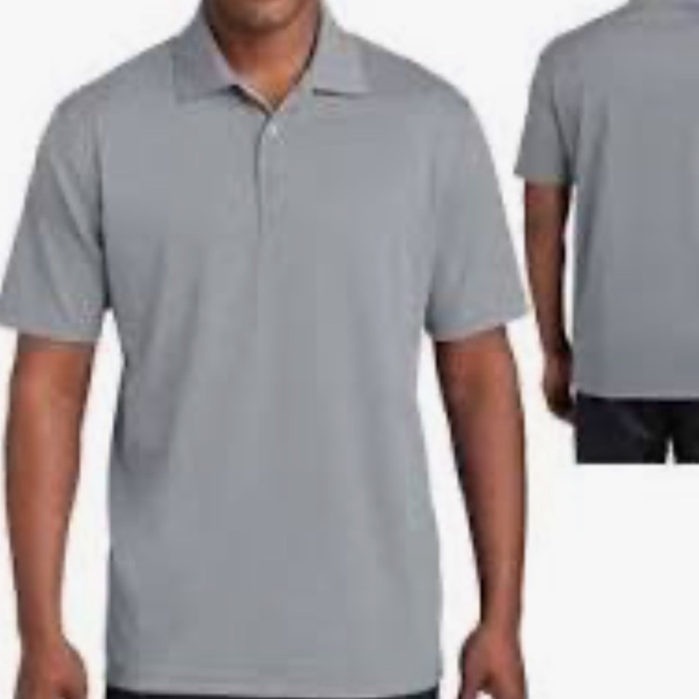 Matte Grey Men's Grey Short Sleeve Golf Polo Shirt Size M